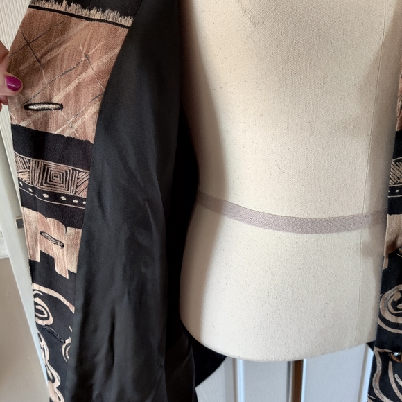 Size 6 A.C. Sport Black & Tan Safari Blazer - Picture 5 of 12